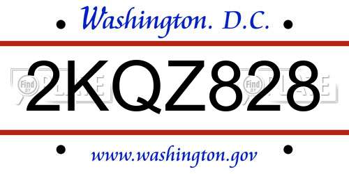 2KQZ828 District Of Columbia License Plate