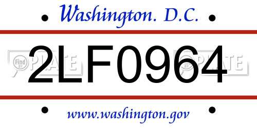 2LF0964 District Of Columbia License Plate