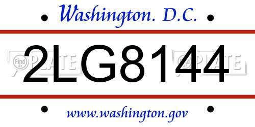 2LG8144 District Of Columbia License Plate