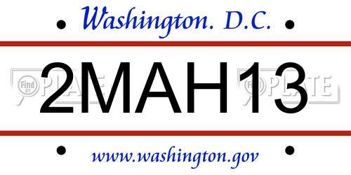 2MAH13 District Of Columbia License Plate