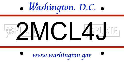 2MCL4J District Of Columbia License Plate