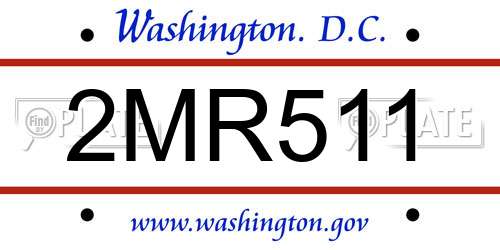 2MR511 District Of Columbia License Plate
