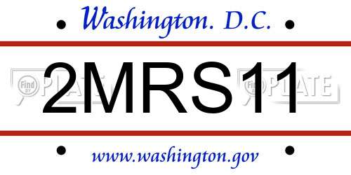 2MRS11 District Of Columbia License Plate
