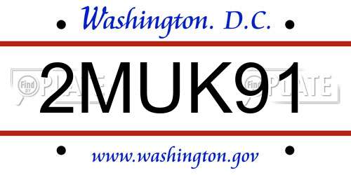 2MUK91 District Of Columbia License Plate