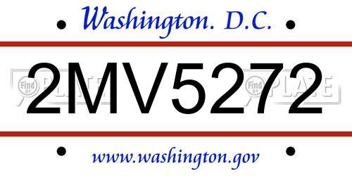 2MV5272 District Of Columbia License Plate