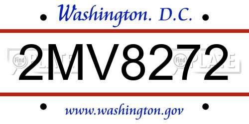 2MV8272 District Of Columbia License Plate