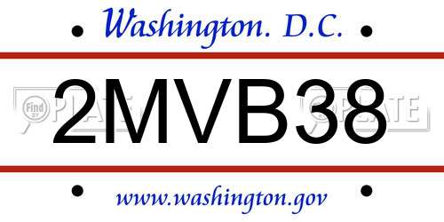 2MVB38 District Of Columbia License Plate