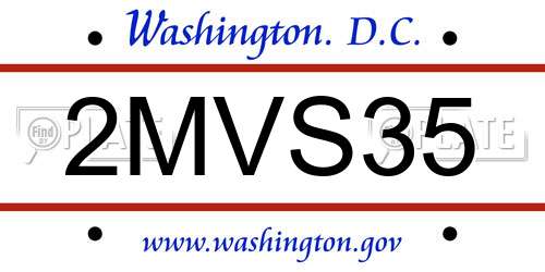 2MVS35 District Of Columbia License Plate