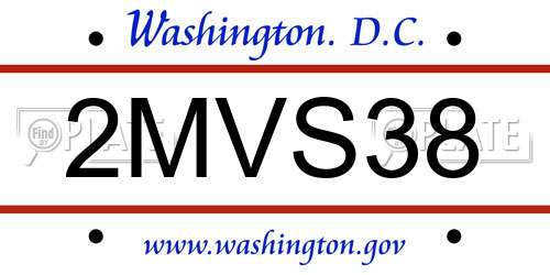2MVS38 District Of Columbia License Plate