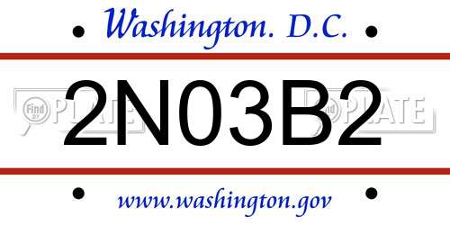2N03B2 District Of Columbia License Plate