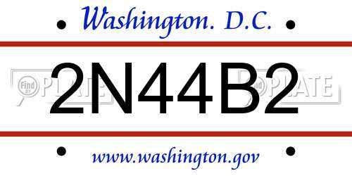 2N44B2 District Of Columbia License Plate