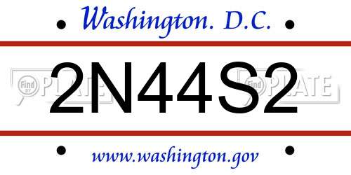 2N44S2 District Of Columbia License Plate
