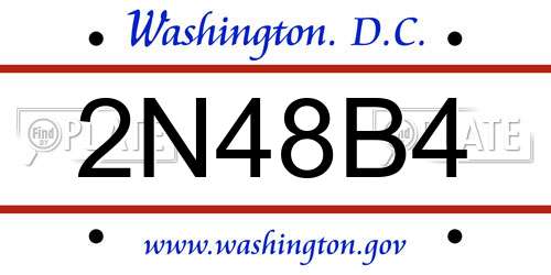 2N48B4 District Of Columbia License Plate