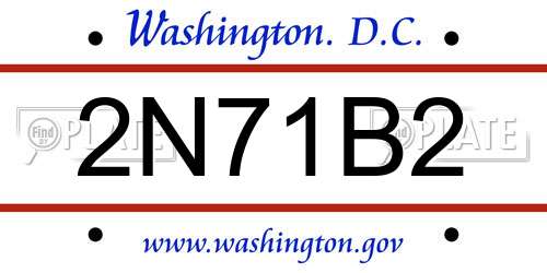 2N71B2 District Of Columbia License Plate