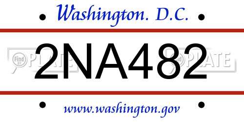 2NA482 District Of Columbia License Plate
