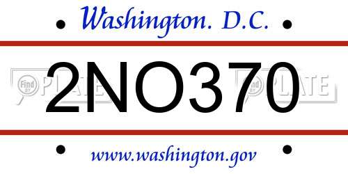 2NO370 District Of Columbia License Plate