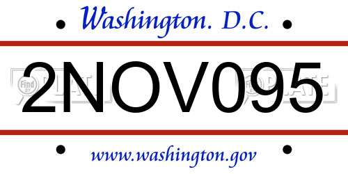 2NOV095 District Of Columbia License Plate