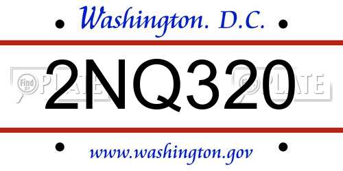 2NQ320 District Of Columbia License Plate