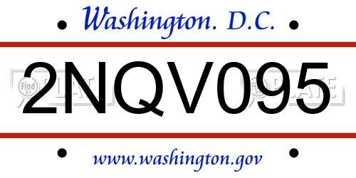 2NQV095 District Of Columbia License Plate