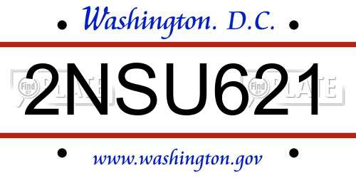 2NSU621 District Of Columbia License Plate