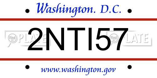 2NTI57 District Of Columbia License Plate