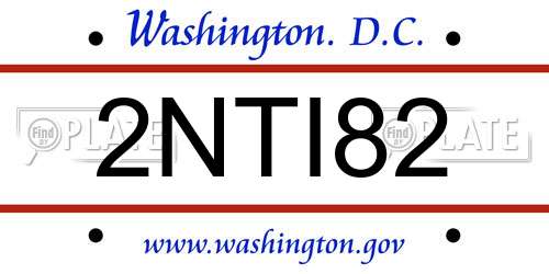 2NTI82 District Of Columbia License Plate