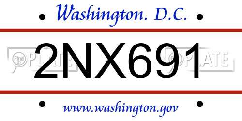2NX691 District Of Columbia License Plate