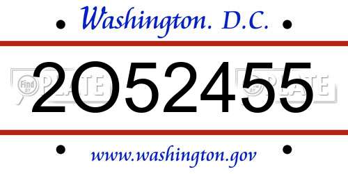 2O52455 District Of Columbia License Plate