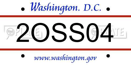 2OSS04 District Of Columbia License Plate
