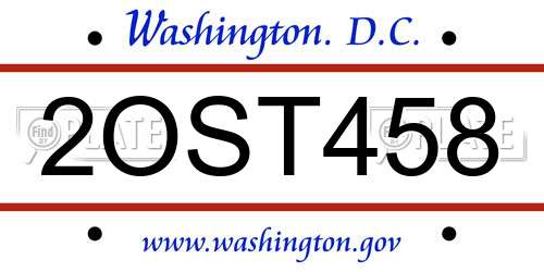 2OST458 District Of Columbia License Plate