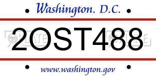 2OST488 District Of Columbia License Plate