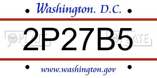 2P27B5 District Of Columbia License Plate