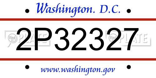 2P32327 District Of Columbia License Plate