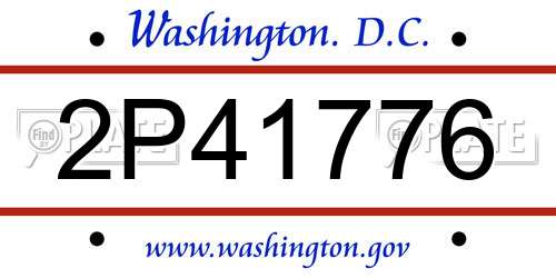 2P41776 District Of Columbia License Plate