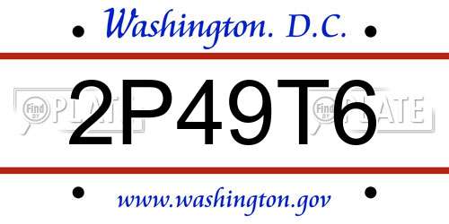 2P49T6 District Of Columbia License Plate