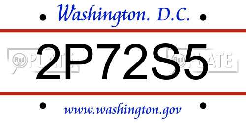 2P72S5 District Of Columbia License Plate