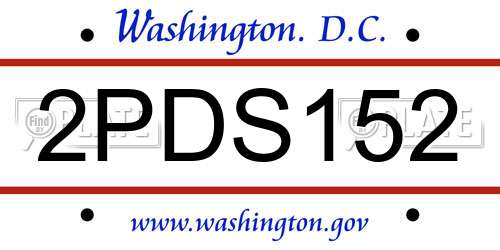 2PDS152 District Of Columbia License Plate
