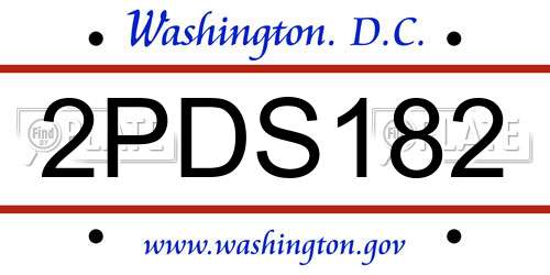 2PDS182 District Of Columbia License Plate