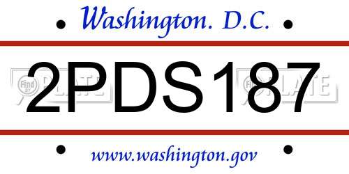 2PDS187 District Of Columbia License Plate