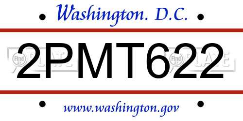 2PMT622 District Of Columbia License Plate