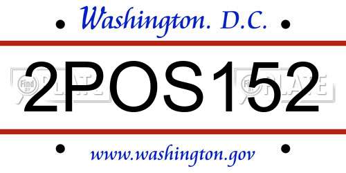 2POS152 District Of Columbia License Plate