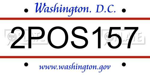 2POS157 District Of Columbia License Plate