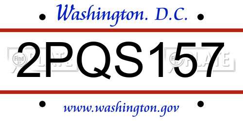 2PQS157 District Of Columbia License Plate