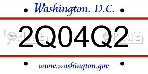 2Q04Q2 District Of Columbia License Plate