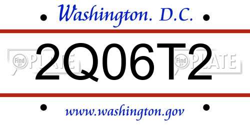 2Q06T2 District Of Columbia License Plate