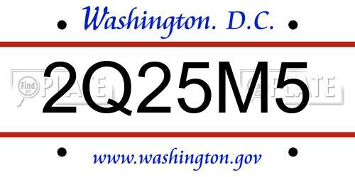 2Q25M5 District Of Columbia License Plate