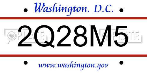 2Q28M5 District Of Columbia License Plate
