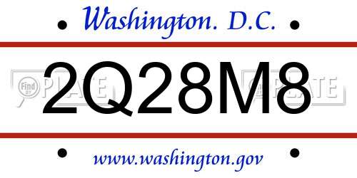 2Q28M8 District Of Columbia License Plate