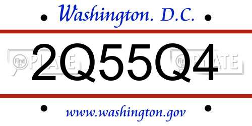 2Q55Q4 District Of Columbia License Plate
