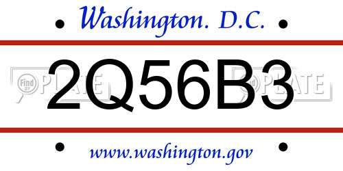 2Q56B3 District Of Columbia License Plate